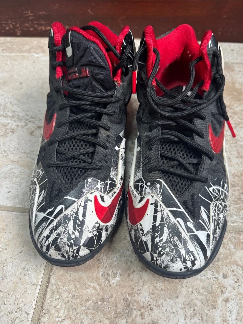 Nike Kids Black, LeBron James graffiti sneakers